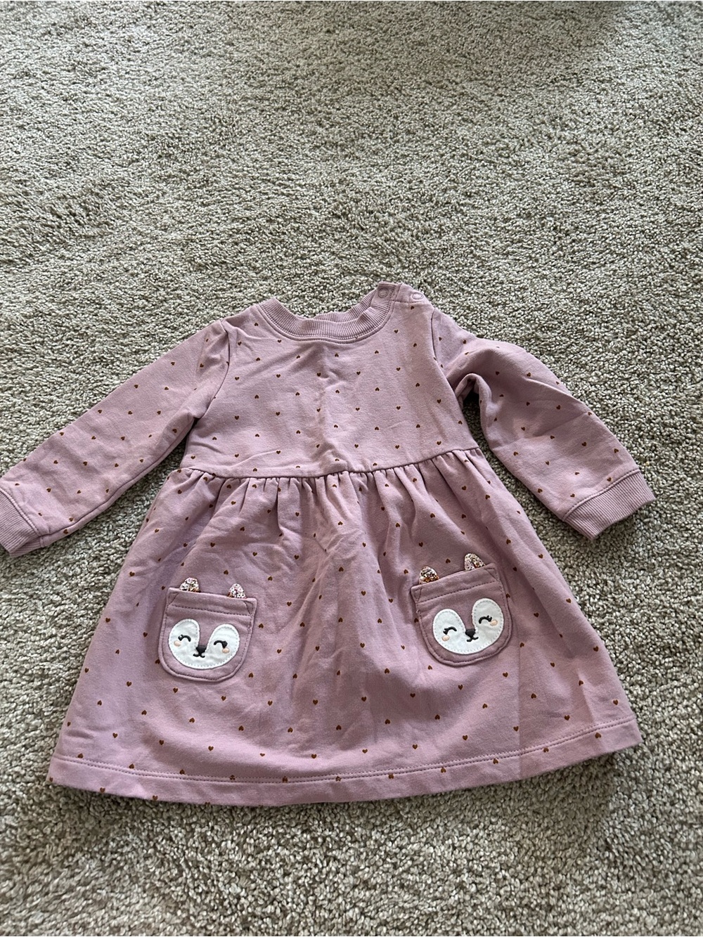 Carters 12 Month Purple Fox Dress